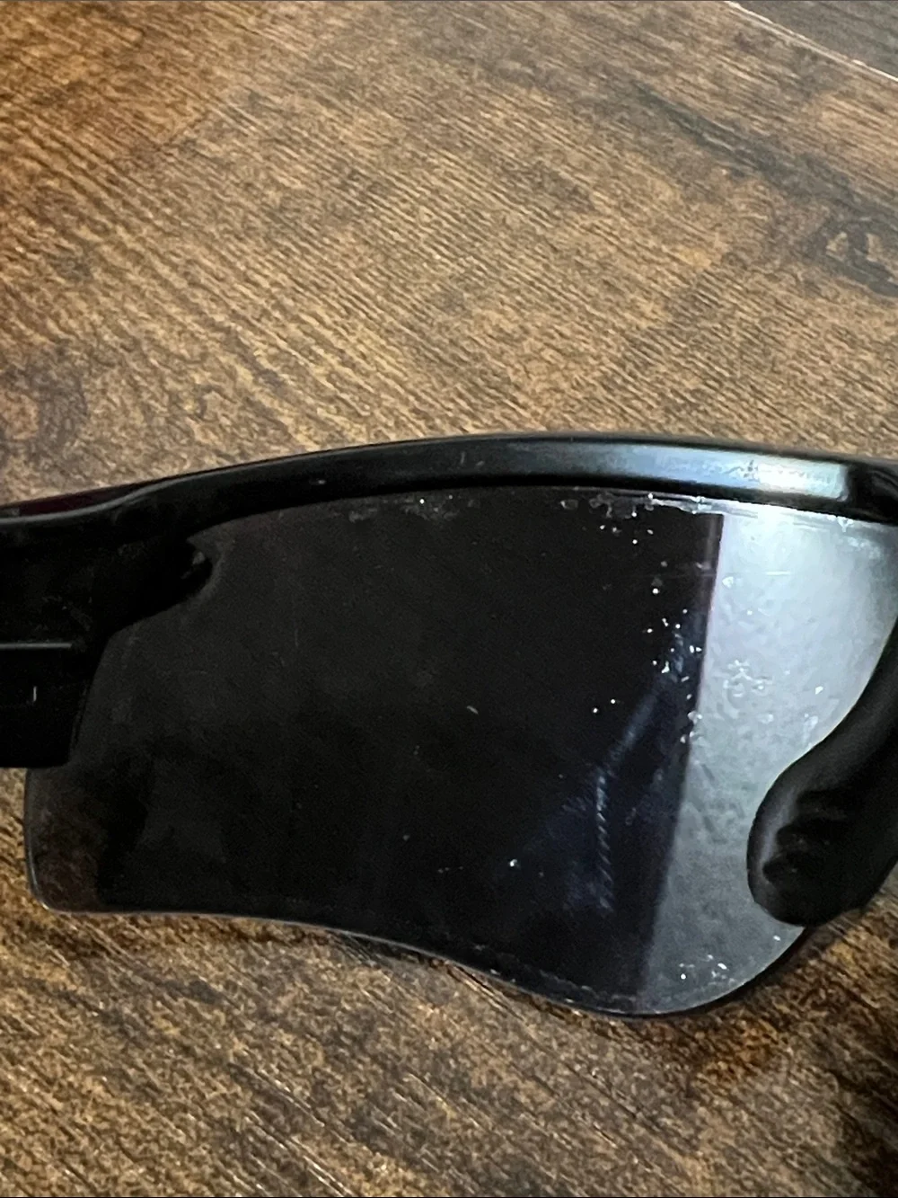 Oakley Black Shield Sunglasses with White Temple Accents with original case